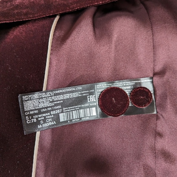 Mango velvet blazer size S open shoulder pads‎ - Picture 8 of 10